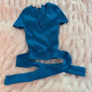 Wilfred Vibrant Blue Ribbed Knit Top